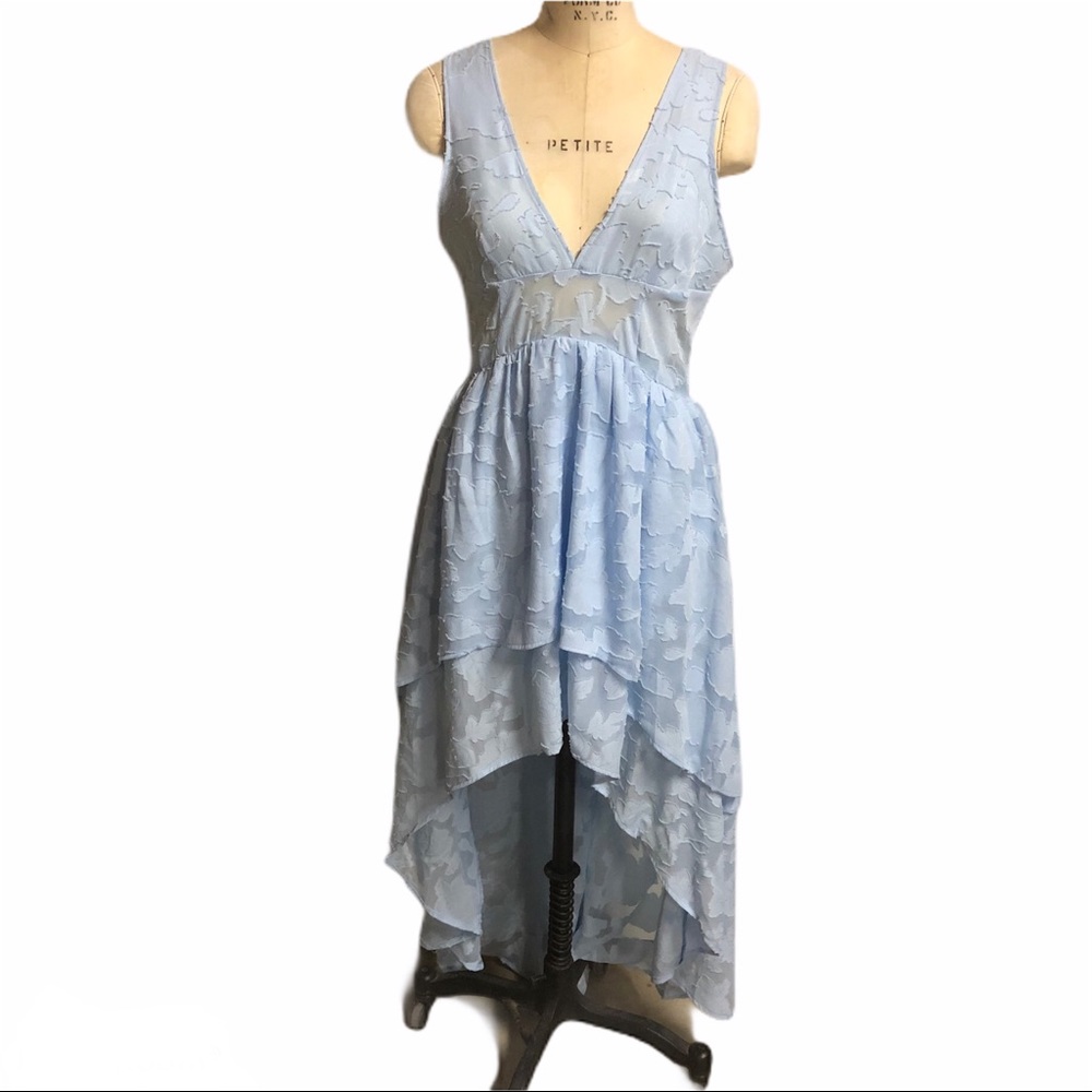 INA L blue lace high low dress